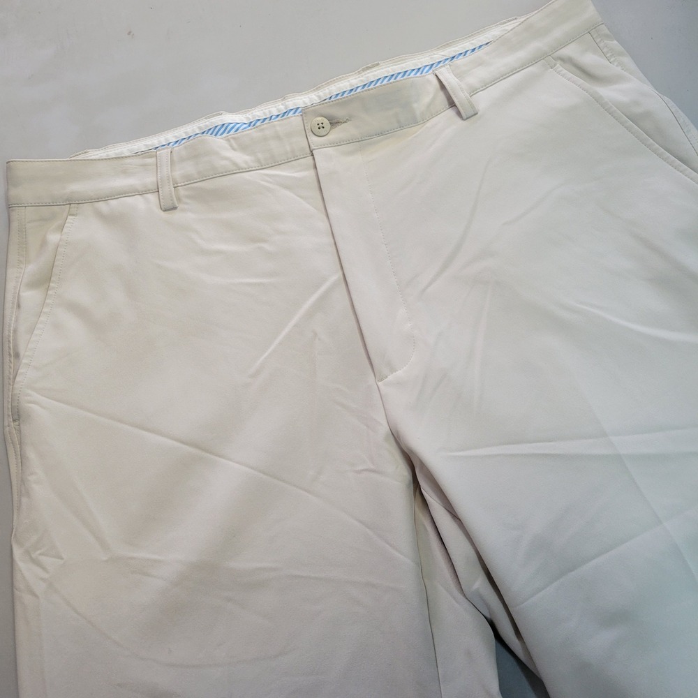 FootJoy Mens Performance Golf Pants Ivory Off White W38 L30 Flat Front Stretch‎